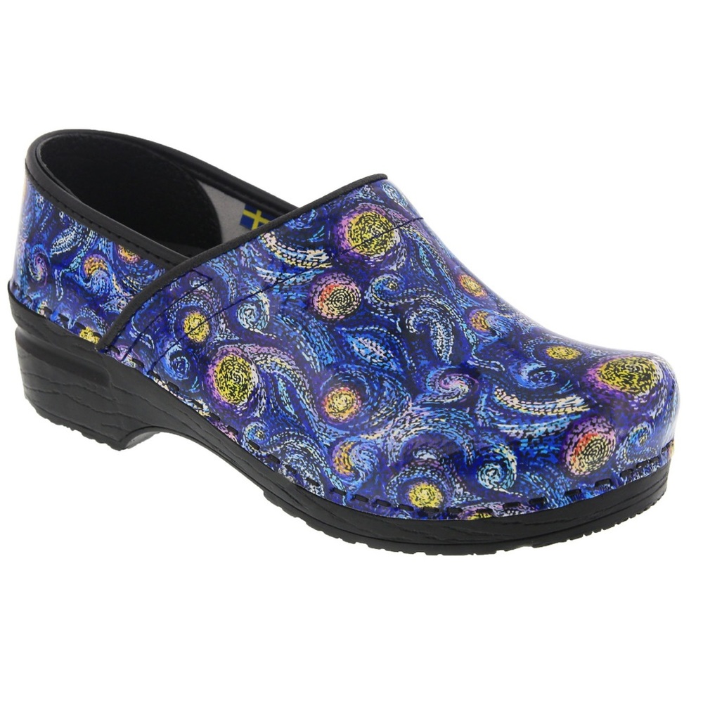 BJORK SWEDEN Clogs 41 EU ~ Like New Starry Night Van Gogh